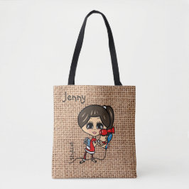 Personalisierte Friseurtasche Karikatur braun Tasche