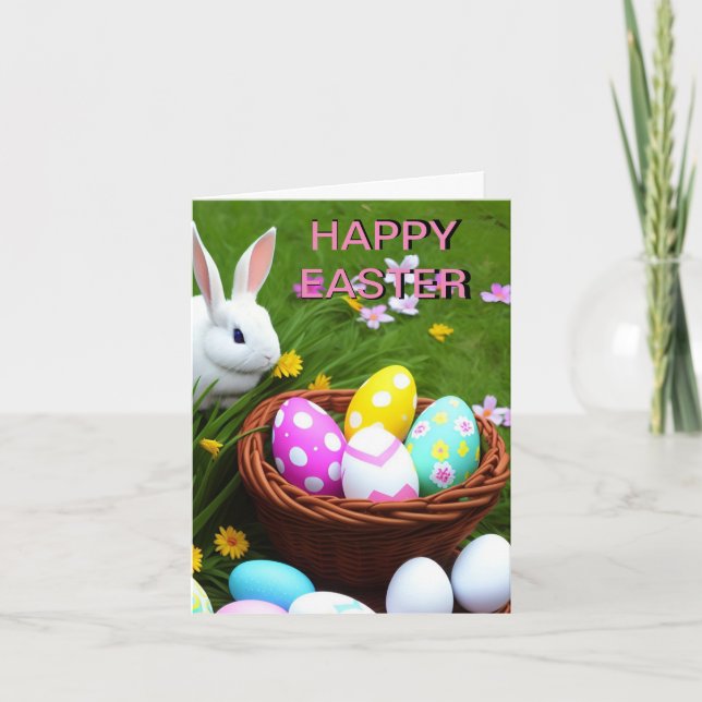 Personalisierte Frohe Ostern Karte (Vorderseite)