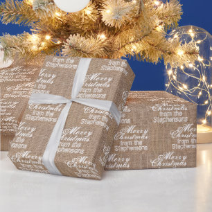 Personalisierte frohe Weihnacht-Namensleinwand Geschenkpapier