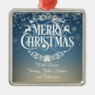 Personalisierte Frohe Weihnachten Schneeflocken Ornament Aus Metall