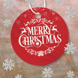 Personalisierte Frohe Weihnachten Schneeflocken Ro Geschenkanhänger