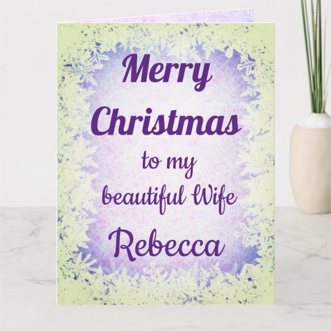 Personalisierte frohe Weihnachts-Ehefrau Karte (Vorderseite)