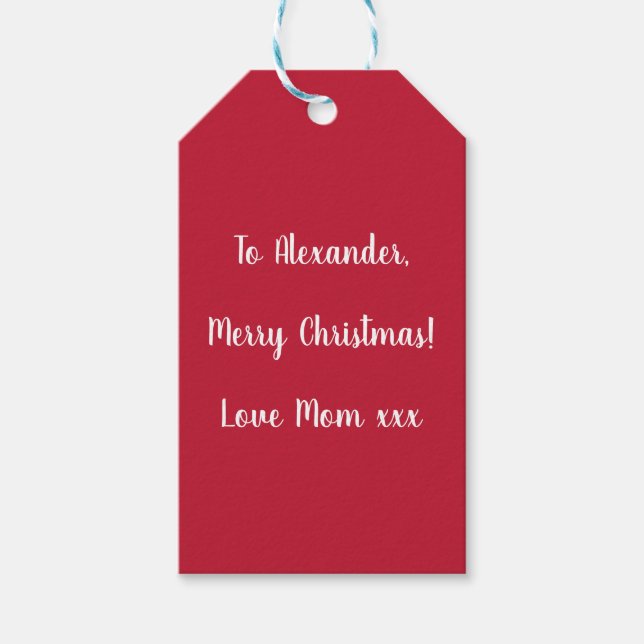 Personalisierte frohe Weihnachts-Liebe aus Mama Ro Geschenkanhänger (Vorderseite)