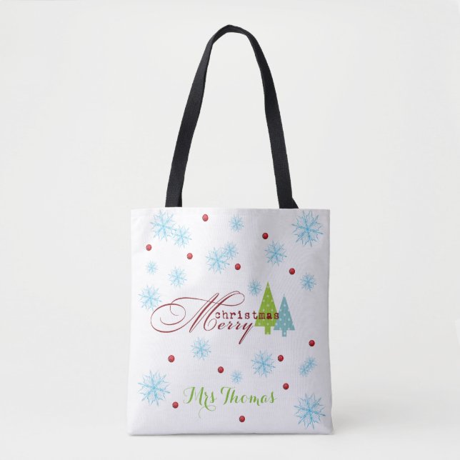 Personalisierte frohe Weihnachts-Tasche Tasche (Vorderseite)