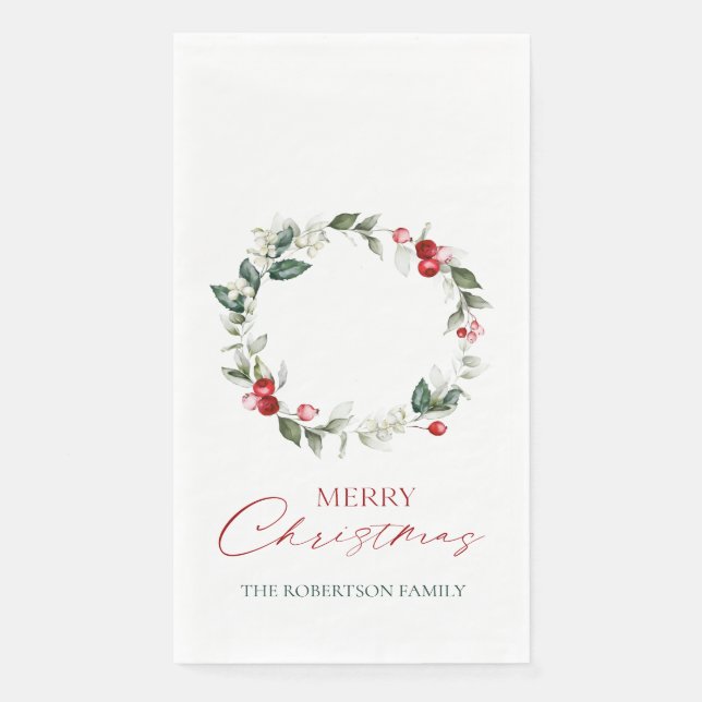 Personalisierte Frohe Weihnachtsgasttücher Serviette (Vorderseite)