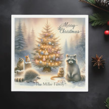 Personalisierte frohe Weihnachtswaldfarbe,