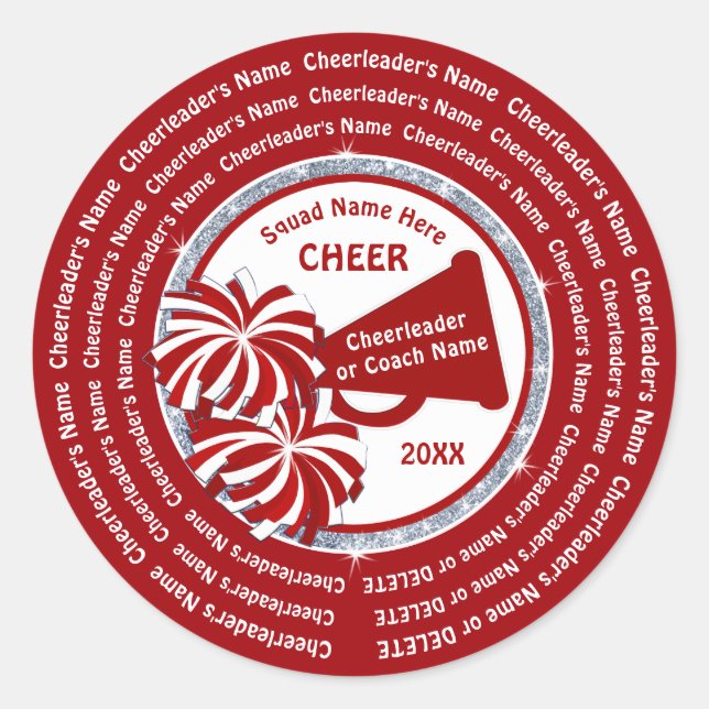 Personalisierte, fröhliche Aufkleber mit ALL Cheer (Vorderseite)