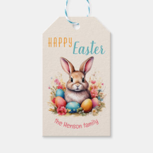 Personalisierte Fröhliche Ostern Hasen Eier Famili Geschenkanhänger