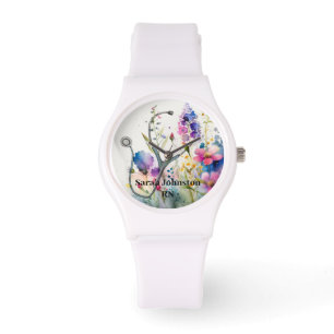 Personalisierte Frühjahrsgeschenk-Blume Armbanduhr