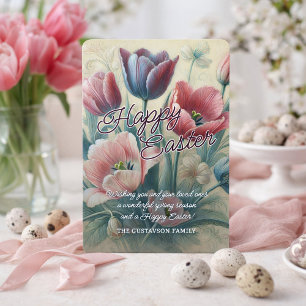 Personalisierte Frühlings Tulpen Osterkarte Feiertagskarte