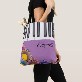 Personalisierte Frühlingsblumen Piano-Tragetaschen Tasche