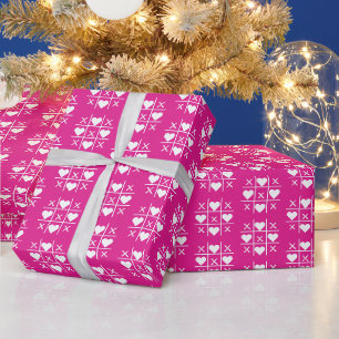 Personalisierte Fuchsia XOXO Brille und Brotmonogr Geschenkpapier