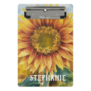 Personalisierte Fügen Sie Ihren Namen Sonnenblume  Mini Klemmbrett