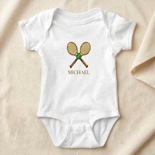 Personalisierte Fügen Sie Ihren Namen Tennisballsc Baby Strampler