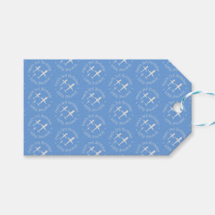 Personalisierte Fun-Flugzeuge auf Blue Kindergebur Geschenkanhänger