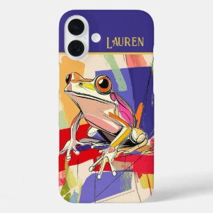 Personalisierte Fun Frog Art iPhone 16 Plus Hülle