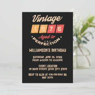 Personalisierte fünfzig Vintage 50. Geburtstagsfei Einladung