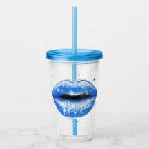 Personalisierte Funkelnd Coole blaue Liebe Lippen 