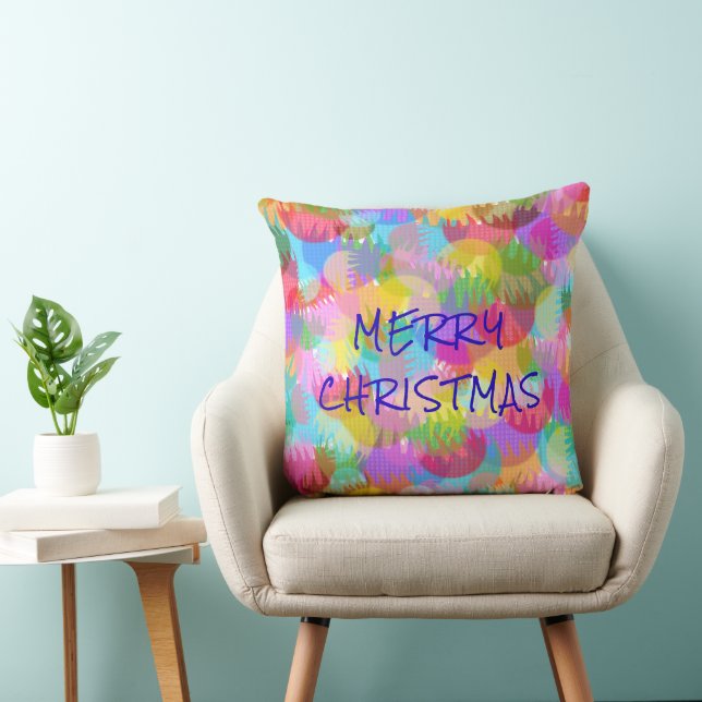 PERSONALISIERTE FUNKELND FARBIGE MERRY CHRISTMAS 2 KISSEN (Stuhl )