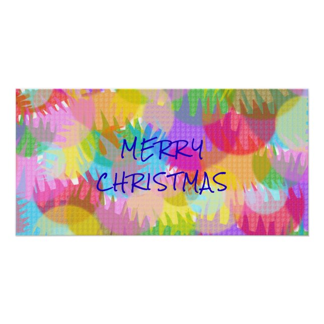 PERSONALISIERTE FUNKELND FARBIGE MERRY CHRISTMAS POSTER (Vorderseite)
