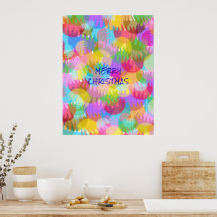PERSONALISIERTE FUNKELND FARBIGE MERRY CHRISTMAS POSTER