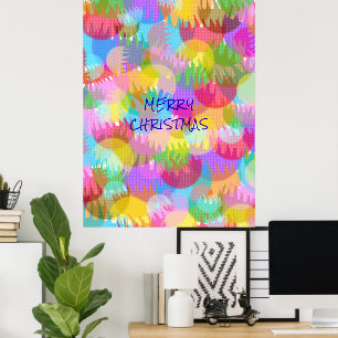 PERSONALISIERTE FUNKELND FARBIGE MERRY CHRISTMAS POSTER