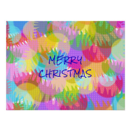 PERSONALISIERTE FUNKELND FARBIGE MERRY CHRISTMAS POSTER