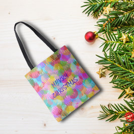PERSONALISIERTE FUNKELND FARBIGE MERRY CHRISTMAS TASCHE