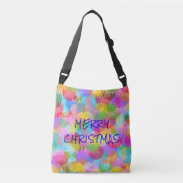 PERSONALISIERTE FUNKELND FARBIGE MERRY CHRISTMAS TRAGETASCHEN MIT LANGEN TRÄGERN