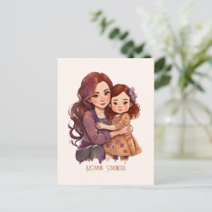 Personalisierte funkelnde Mutter und Tochter Postkarte