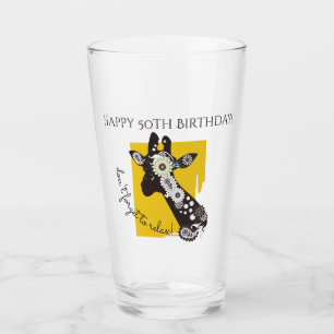 Personalisierte Funky Cool Giraffe Funny Geburtsta Glas
