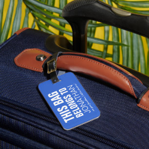 Personalisierte Funny Bag Achtung   Spaß Blue Gepäckanhänger
