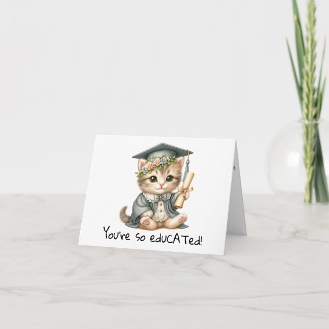 Personalisierte Funny Cat Abschluss Card Karte (Vorderseite)