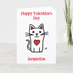 Personalisierte Funny Cat Valentine Card Feiertagskarte