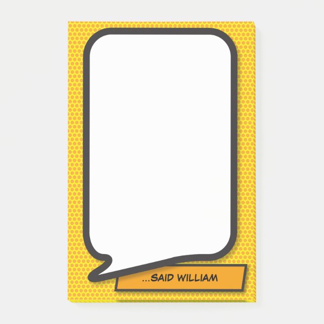 Personalisierte Funny Comic Book Speech Blase Post-it Klebezettel (Vorderseite)