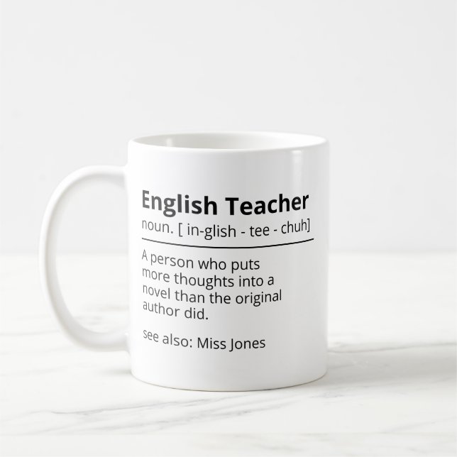 Personalisierte Funny English Teacher Tasse | Gram (Links)