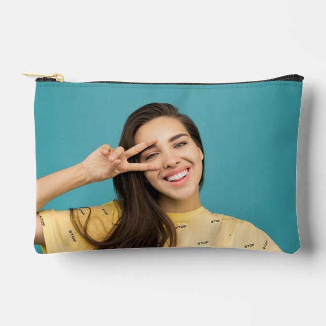 Personalisierte Funny Face Custom Foto Makeup Tasc Zubehörtasche (Vorderseite)
