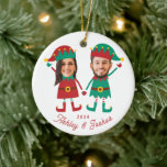 Personalisierte Funny Face Foto Christmas Elf Fami Keramik Ornament<br><div class="desc">Erleben Sie den festlichen Geist mit unserem familienfreundlichen Elf-Gesicht Matching-Ornament für Weihnachten! Personalisieren Sie das Ornament mit bezaubernden elfischen Designs und fügen Sie Ihre Familiengesichter hinzu,  um es einzigartig zu machen. Feiern Sie Weihnachten im Stil mit diesem lustigen,  personalisierten Familiengebet!</div>