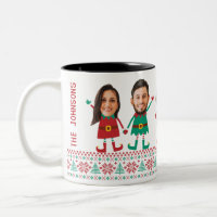 Personalisierte Funny Face Foto Christmas Elf Fami