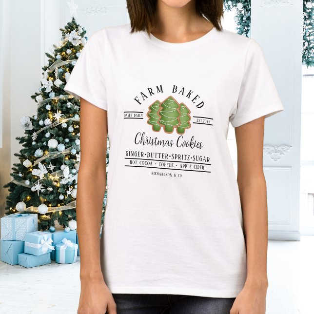 Personalisierte Funny Farm Gebackene Weihnachtskek T-Shirt (Von Creator hochgeladen)