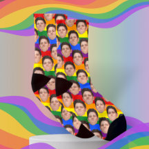 Personalisierte Funny Foto Face Socks Pride Rainbo