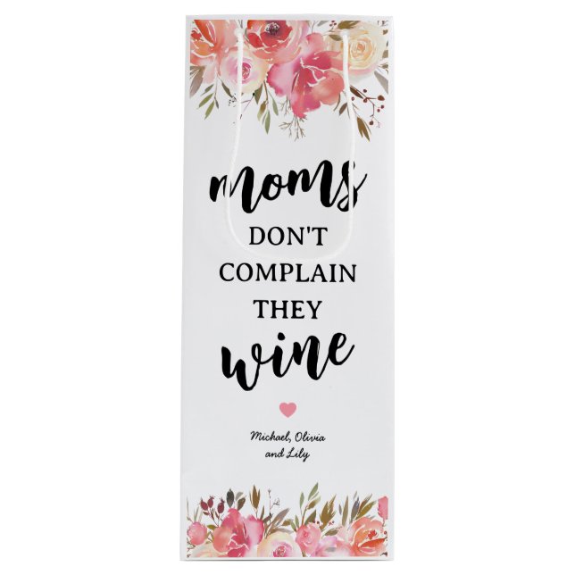 Personalisierte Funny Mama Geschenktüte Für Weinflaschen (Vorderseite)