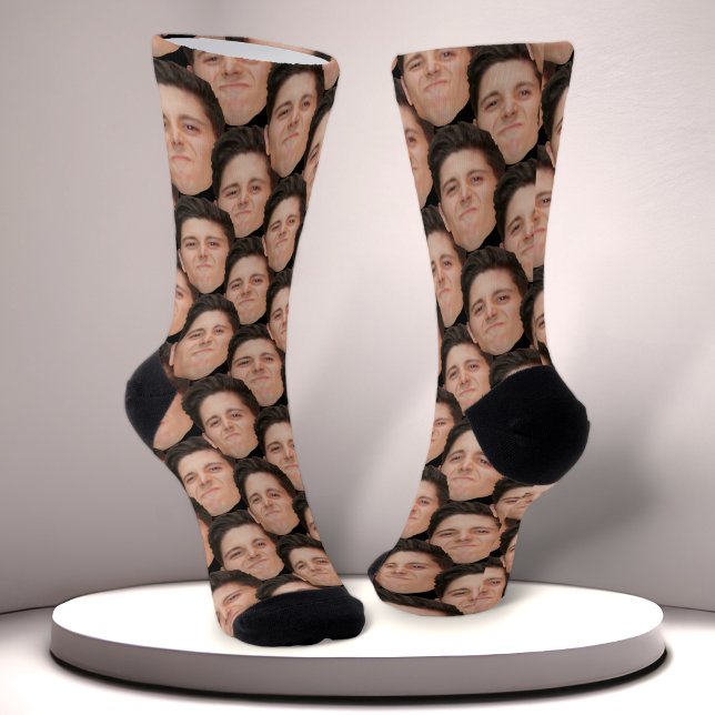 Personalisierte Funny Overlapping Face Foto Socken (Von Creator hochgeladen)