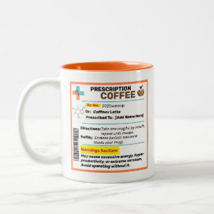Personalisierte Funny Prescription Kaffee Tasse