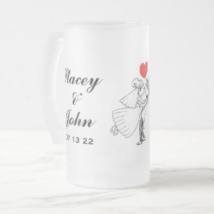 Personalisierte für Braut und Gräuel Mattglas Bierglas