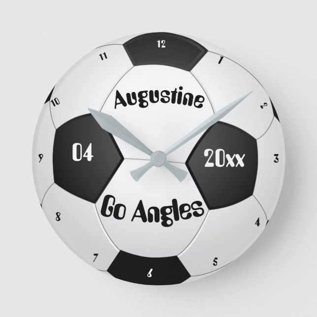 Personalisierte Fußball Geschenke für Jungs & Mädc Runde Wanduhr (Vorderseite)
