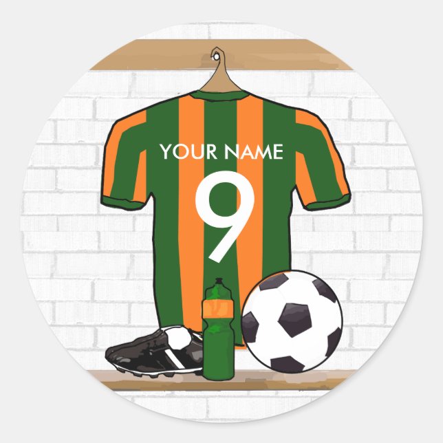 Personalisierte Fußball Jersey-Gewohnheit Runder Aufkleber (Vorderseite)