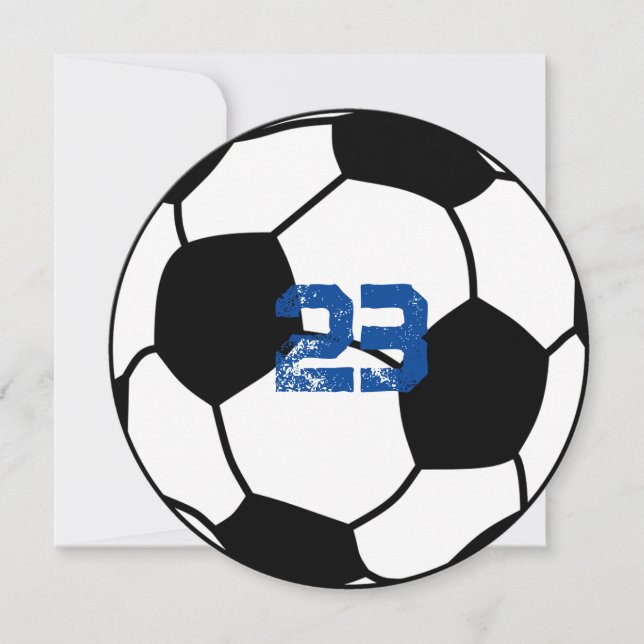 Personalisierte Fußball-Nummer Flat Dankeschön-Kar Dankeskarte (Vorderseite)