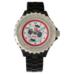 Personalisierte Fußball-Uhren für Frauen Armbanduhr