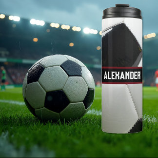 Personalisierte Fußball-Wasserflasche mit Namen Thermosbecher